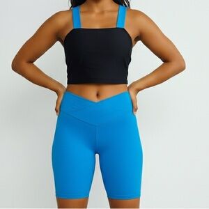 Theatricals NWT Black Turquoise Crop Top Capri Leggings Dance Set Adult XS NWT